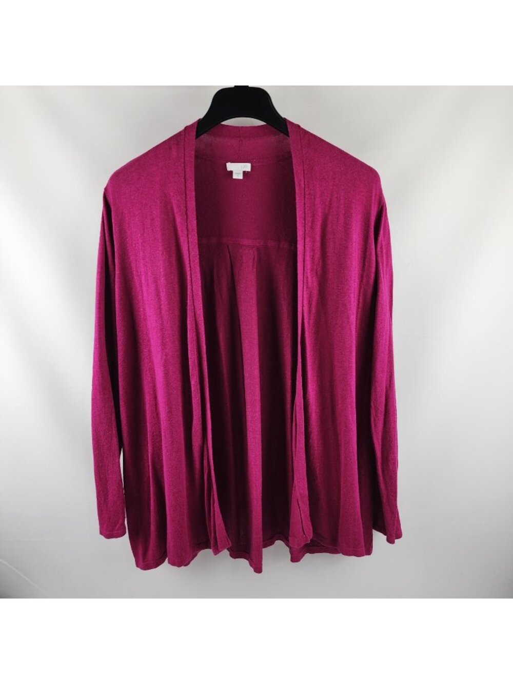 J. Jill Sweater Womens XL Cardigan Open Long Sleeve Fuchsia Pink Linen Blend